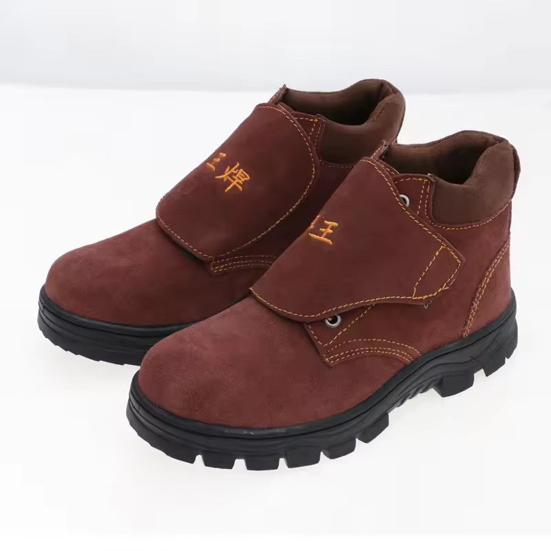 Steel Toe Work Shoes Men's Anti-slip Protective Construction Anti-smashing Safety Shoes