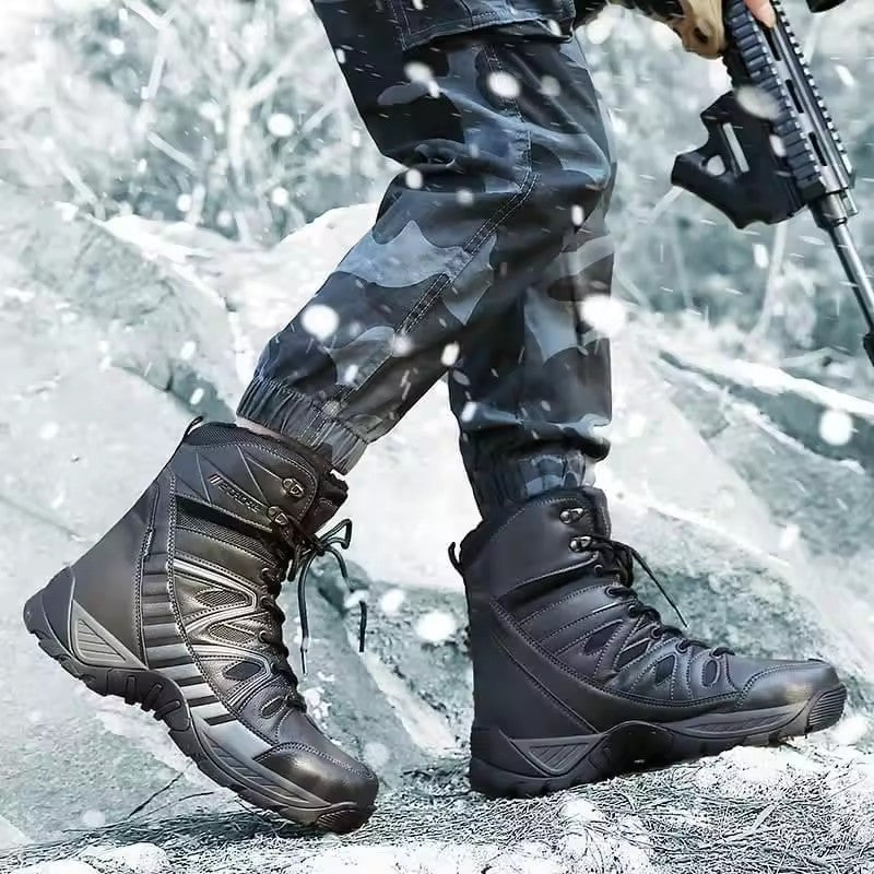 High Cut Tactical Boots Black Outdoor Combat Shoes Breathable Hiking Boots For Women And Men